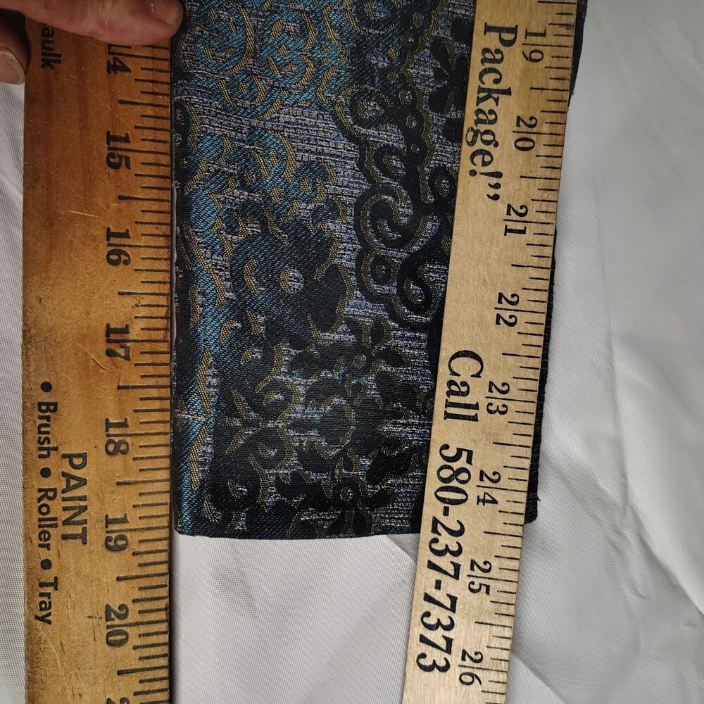 Anni Kuan Silk Metallic Peacock Brocade Jacket Pants Suit Set Vintage Small #612 - Picture 15 of 16